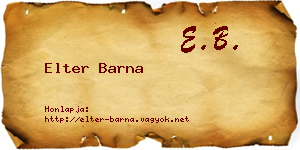 Elter Barna névjegykártya